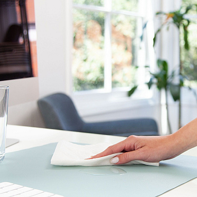 Smead Vegan Leather Desk Pads, 36" x 17", Light Blue (SMD64830)