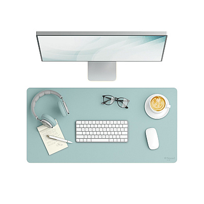 Smead Vegan Leather Desk Pads, 31.5" x 15.7", Light Blue (SMD64835)