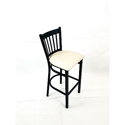 JMC Furniture Cobra Series Barstool, Supports Up to 300 lbs, 28.5" Seat Height, Cream Seat, Black Back, Black Base (CBBVSCRM)