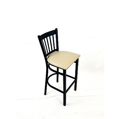 JMC Furniture Cobra Series Barstool, Supports Up to 300 lb, 28.5" Seat Height, Taupe Seat, Black Back, Black Base (CBBVSTAU)