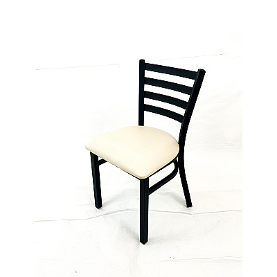 JMC Furniture White Horse Series Side Chairs, Supports Up to 300 lb, 18" Seat Height, Cream Seat, Black Back, Black Base (WHCBVSCRM)