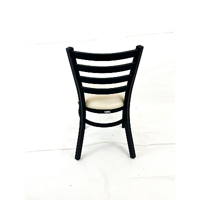 JMC Furniture White Horse Series Side Chairs, Supports Up to 300 lb, 18" Seat Height, Cream Seat, Black Back, Black Base (WHCBVSCRM)