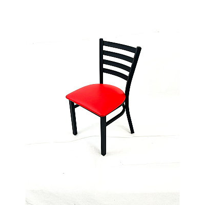 JMC Furniture White Horse Series Side Chairs, Supports Up to 300 lb, 18" Seat Height, Red Seat, Black Back, Black Base (WHCBVSRED)
