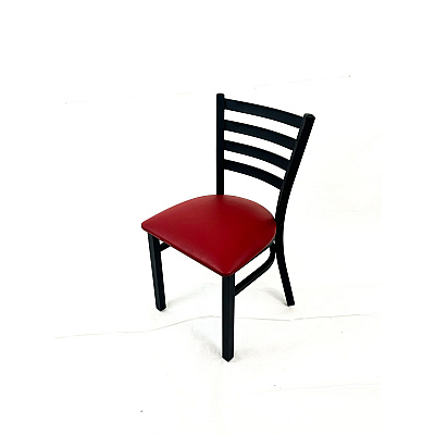 JMC Furniture White Horse Series Side Chairs, Supports Up to 300 lb, 18" Seat Height, Burgundy Seat, Black Back, Black Base (WHCBVSBUR)