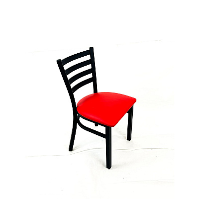 JMC Furniture White Horse Series Side Chairs, Supports Up to 300 lb, 18" Seat Height, Red Seat, Black Back, Black Base (WHCBVSRED)