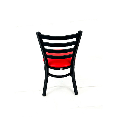 JMC Furniture White Horse Series Side Chairs, Supports Up to 300 lb, 18" Seat Height, Red Seat, Black Back, Black Base (WHCBVSRED)