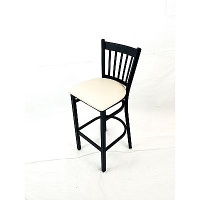 JMC Furniture Cobra Series Barstool, Supports Up to 300 lbs, 28.5" Seat Height, Cream Seat, Black Back, Black Base (CBBVSCRM)