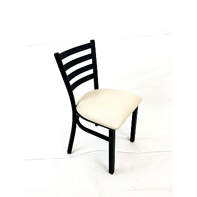 JMC Furniture White Horse Series Side Chairs, Supports Up to 300 lb, 18" Seat Height, Cream Seat, Black Back, Black Base (WHCBVSCRM)