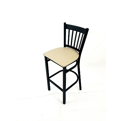JMC Furniture Cobra Series Barstool, Supports Up to 300 lb, 28.5" Seat Height, Taupe Seat, Black Back, Black Base (CBBVSTAU)