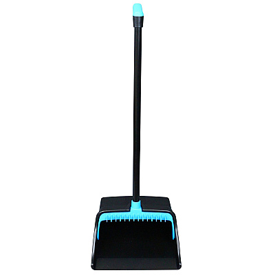 Impact LobbyMaster Plastic Dust Pan, 12.32" Wide, 31.84" Aluminum Handle, Blue/Black, 6/Carton (IMPT001101)