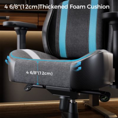 Eureka Python II Ergonomic Chair, Supports up to 300 lb, 18.88" to 22.83" Seat Height, Black Fabric Seat, Black/Blue Fabric Back (EKAGC08BU)