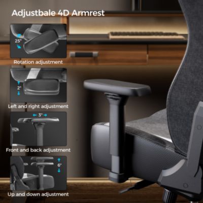 Eureka Python II Ergonomic Chair, Supports up to 300 lb, 18.88" to 22.83" Seat Height, Black Fabric Seat, Black/Blue Fabric Back (EKAGC08BU)