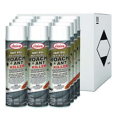 Claire Fast Kill Residual Roach and Ant Killer, 15 oz Aerosol Spray, 12/Carton (CGC301)