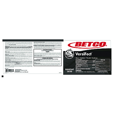 Betco VersiFect Cleaner Disinfectant, Fresh Scent, 1 gal Bottle, 4/Carton (BET38200400)