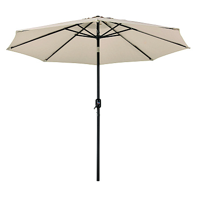 Global Industrial Outdoor Umbrella with Tilt Mechanism, 102" Span, 94" Long, Tan Canopy, Black Handle (GBE262071)