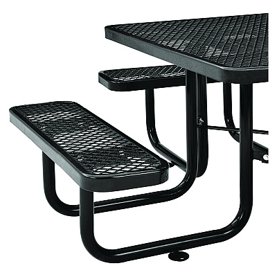 Global Industrial Expanded Steel Picnic Table, Square, 81 x 81 x 29.5, Black Top, Black Base/Legs (GBE277151BK)