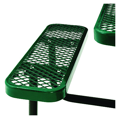 Global Industrial Expanded Steel Picnic Table, Square, 81 x 81 x 29.5, Green Top, Green Base/Legs (GBE277151GN)