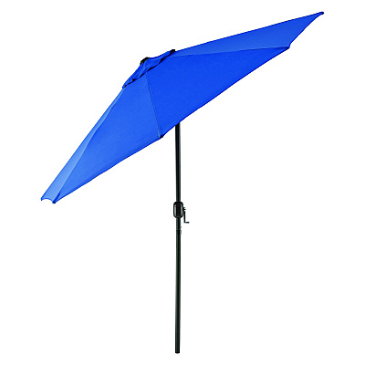 Global Industrial Outdoor Umbrella with Tilt Mechanism, 102" Span, 94" Long, Blue Canopy, Black Handle (GBE436970)