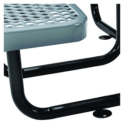 Global Industrial Expanded Steel Picnic Table, Square, 81 x 81 x 29.5, Gray Top, Gray Base/Legs (GBE277151GY)