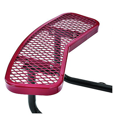 Global Industrial Expanded Steel Picnic Table, Round, 46" Dia x 29.5"h, Red Top, Red Base/Legs (GBE277150RD)