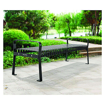 Global Industrial Steel Slat Flat Bench, 70 x 24 x 24.25, Black (GBE262113BKKD)