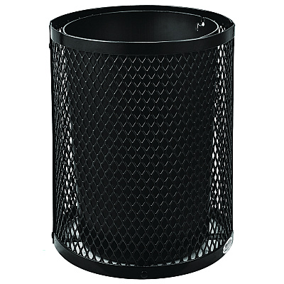 Global Industrial Outdoor Diamond Industrial Steel Trash Can, 36 gal, Black (GBE261948BK)