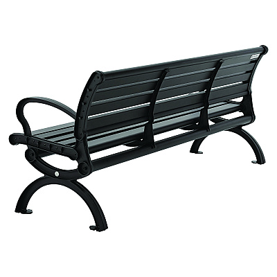 Global Industrial Aluminum Bench with Back, 73 x 22.75 x 30.75, Black (GBE436978BK)