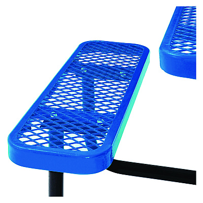 Global Industrial Expanded Steel Picnic Table, Square, 81 x 81 x 29.5, Blue Top, Blue Base/Legs (GBE277151BL)