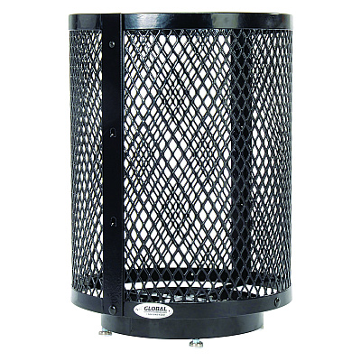 Global Industrial Outdoor Diamond Steel Trash Can with Base, 36 gal, Black (GBE261948BKD)