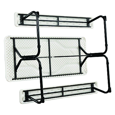 Global Industrial Blow-Molded Plastic Picnic Table, Rectangular, 72 x 60 x 30, White Top, White Base/Legs (GBE695484)