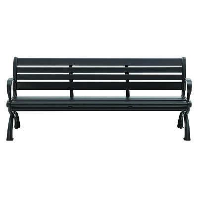 Global Industrial Aluminum Bench with Back, 73 x 22.75 x 30.75, Black (GBE436978BK)