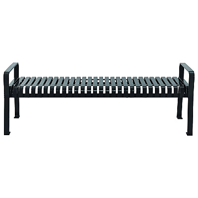 Global Industrial Steel Slat Flat Bench, 70 x 24 x 24.25, Black (GBE262113BKKD)