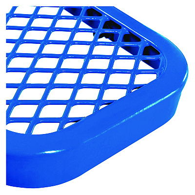 Global Industrial Expanded Steel Bench With Back, 72 x 24 x 33, Blue (GBE277154BL)