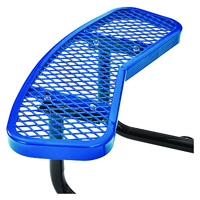 Global Industrial Expanded Steel Picnic Table, Round, 46" Dia x 29.5"h, Blue Top, Blue Base/Legs (GBE277150BL)