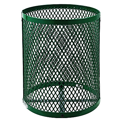 Global Industrial Outdoor Diamond Steel Trash Can, 36 gal, Dome Lid, Green (GBE261948GN)