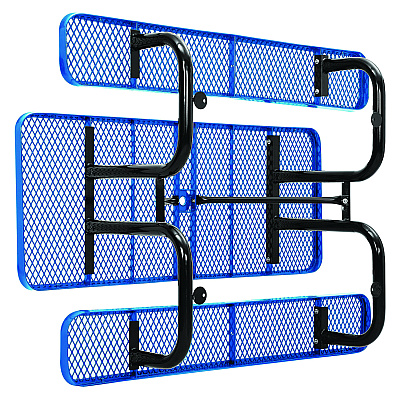 Global Industrial Expanded Steel Picnic Table, Rectangular, 72 x 62 x 29.5, Blue Top, Blue Base/Legs (GBE277152BL)
