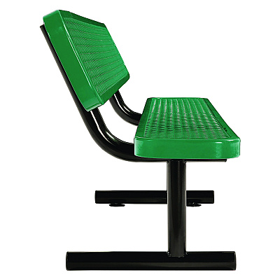 Global Industrial Expanded Steel Bench With Back, 72 x 24 x 33, Green (GBE277154GN)