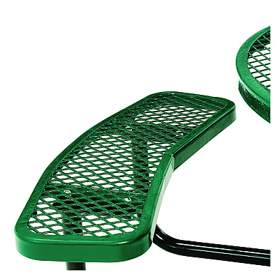 Global Industrial Expanded Steel Picnic Table, Round, 46" Dia x 29.5"h, Green Top, Green Base/Legs (GBE277150GN)
