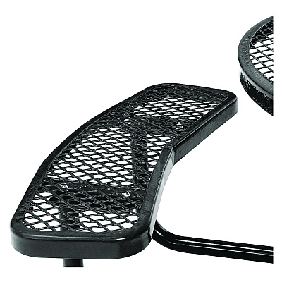 Global Industrial Expanded Steel Picnic Table, Round, 46" Dia x 29.5"h, Black Top, Black Base/Legs (GBE277150BK)