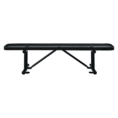 Global Industrial Expanded Steel Flat Bench, 72 x 14.5 x 18, Black (GBE277156BK)