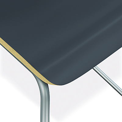 HON Ruck Laminate Stool, Up to 300 lbs, 30" Seat Height, Charcoal Seat, Charcoal Back, Silver Base (HONRUCK5LSP8)