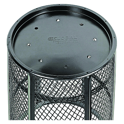 Global Industrial Steel Mesh Corrosion Resistant Trash Can, 48 gal, Black (GBE237634BK)
