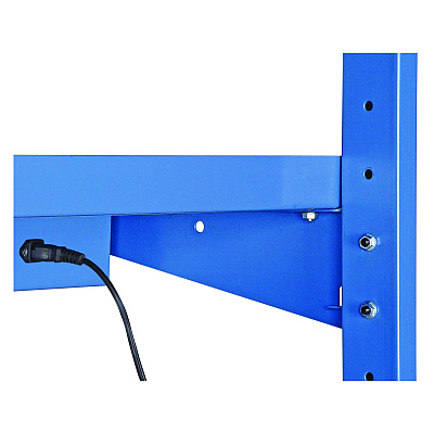 Global Industrial Upper Workbench Shelf, 6 Single Outlets, For Use With 60" Wide Workbenches, 100 lb Weight Capacity (GBE249295ABL)