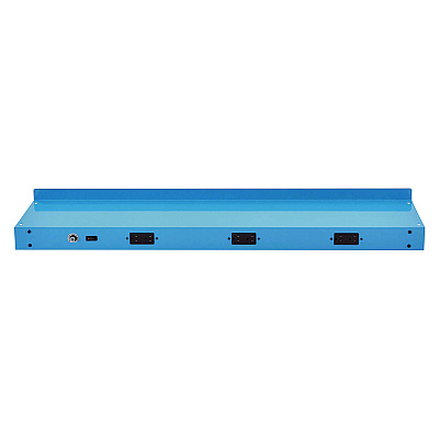 Global Industrial Upper Workbench Shelf, 3 Duplex Outlets, For Use With 48" Wide Workbenches, 100 lb Weight Capacity (GBE249294CBL)