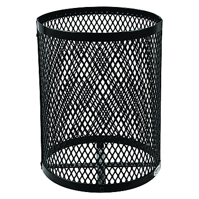 Global Industrial Outdoor Diamond Steel Trash Can, Rain Bonnet Lid, 36 gal, Black (GBE261926BK)