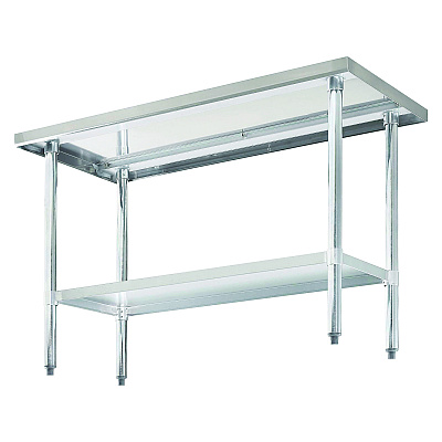 Global Industrial Work Table with Undershelf, Rectangular, 48 x 24 x 35, Silver Top, Silver Base/Legs (GBE319055)
