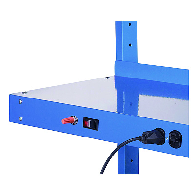 Global Industrial Upper Workbench Shelf, 6 Single Outlets, For Use With 60" Wide Workbenches, 100 lb Weight Capacity (GBE249295ABL)