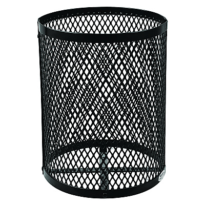 Global Industrial Outdoor Diamond Steel Trash Can, 36 gal, Black (GBE261924BK)