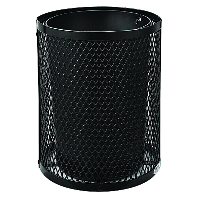Global Industrial Outdoor Diamond Steel Trash Can, 36 gal, Black (GBE261924BK)