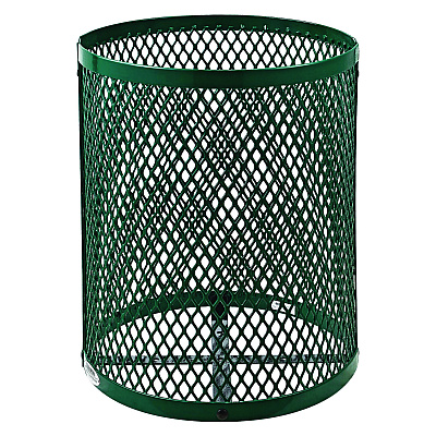 Global Industrial Outdoor Diamond Steel Trash Can, 36 gal, Green (GBE261924GN)